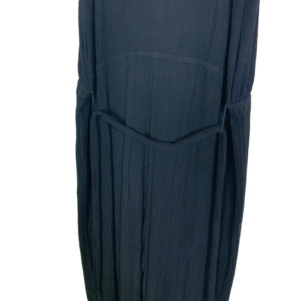 CeCe Crinkle Rayon Jumpsuit 1X Black 3135 - Picture 3 of 11